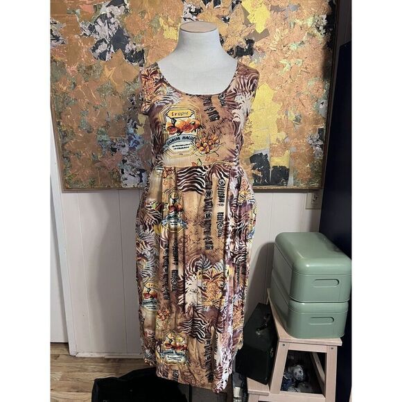 Vintage Jam's World Medium Janice Tank Dress Retired Guava Beach Pattern - Picture 1 of 10